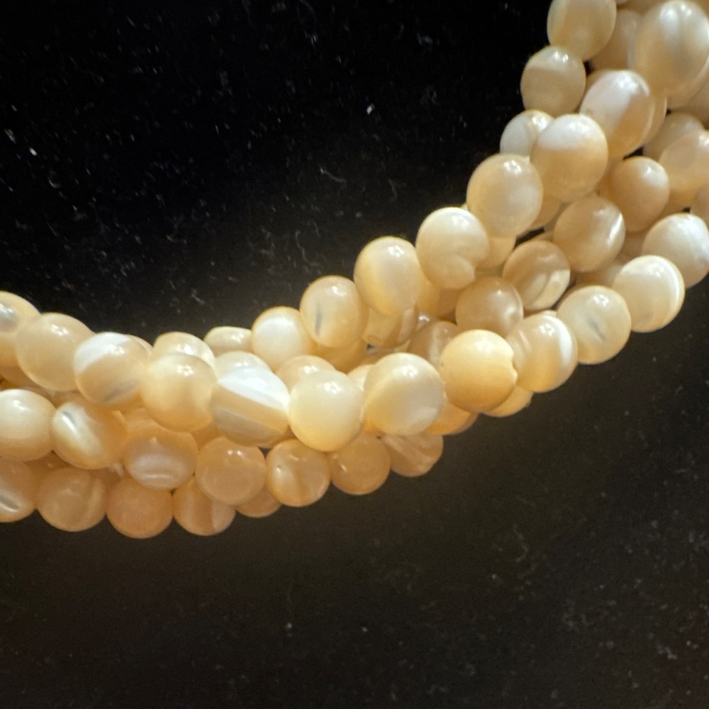 Rare Vintage 80s Kenneth Jay Lane Balmuti Mother of Pearl Multi Strand Necklace - Picture 9 of 11